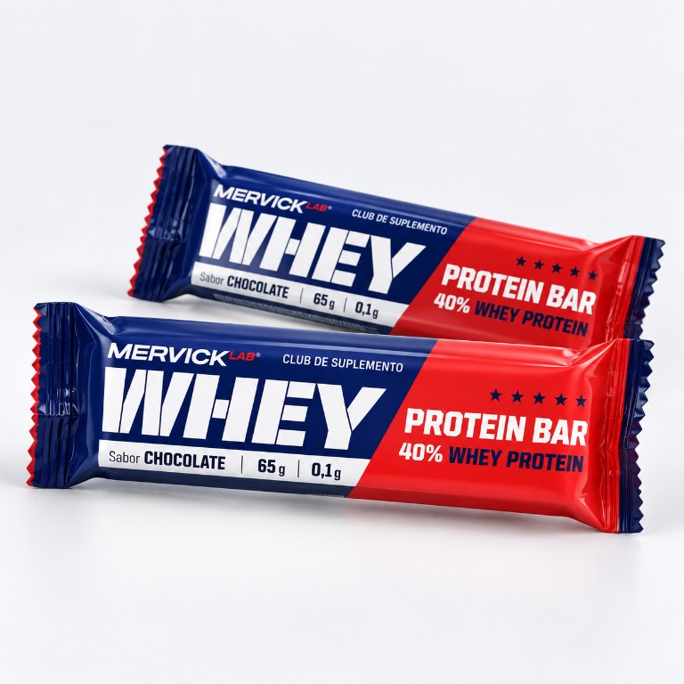mervick WHEY PROTEIN BAR SABOR CHOCOLATE 65 GRS 40% WHEY PROTEIN x 12 — vista 2