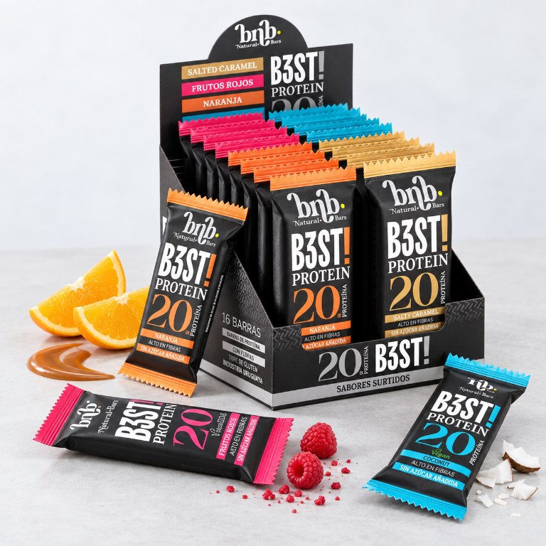 taste + bn BARRA B3ST PROTEIN + FIBRA SIN TACC 60 GRS SURTIDAS X 16 UNIDADES — vista 2