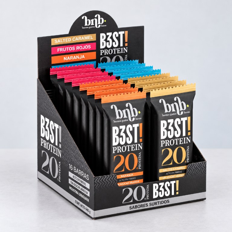 taste + bn BARRA B3ST PROTEIN + FIBRA SIN TACC 60 GRS SURTIDAS X 16 UNIDADES — vista 1