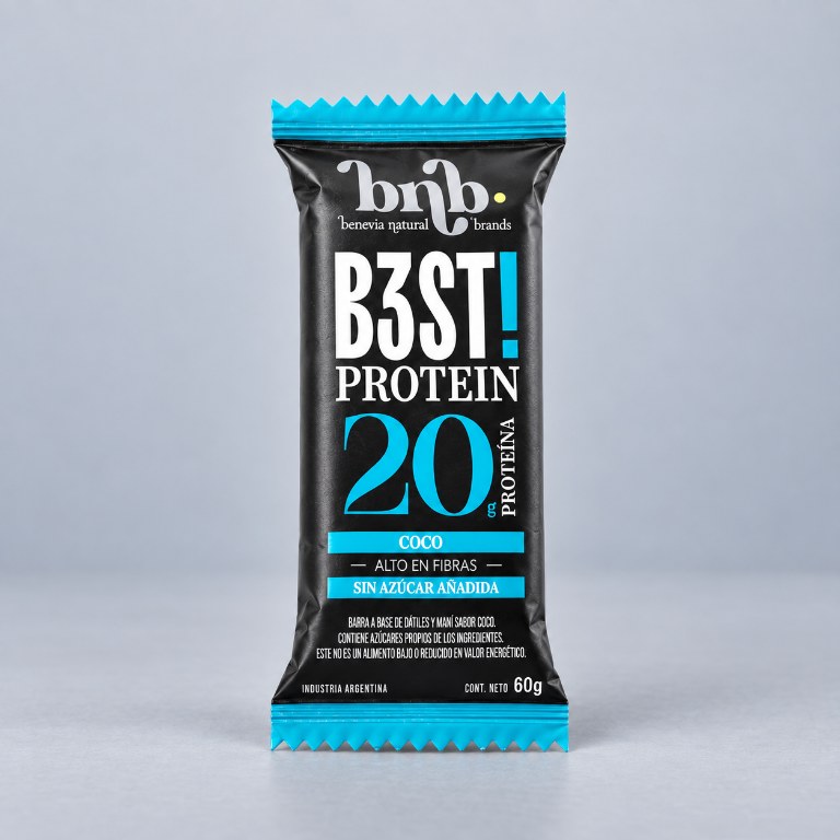 taste + bn BARRA B3ST PROTEIN + FIBRA SIN TACC 60 GRS COCO X 10 UNID — vista 2